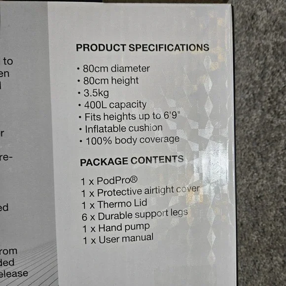 Nurecover Portable Ice Bath Tub 400L Cold Plunge Recovery Barrel Fits Up To 6ft9 - Picture 5 of 10